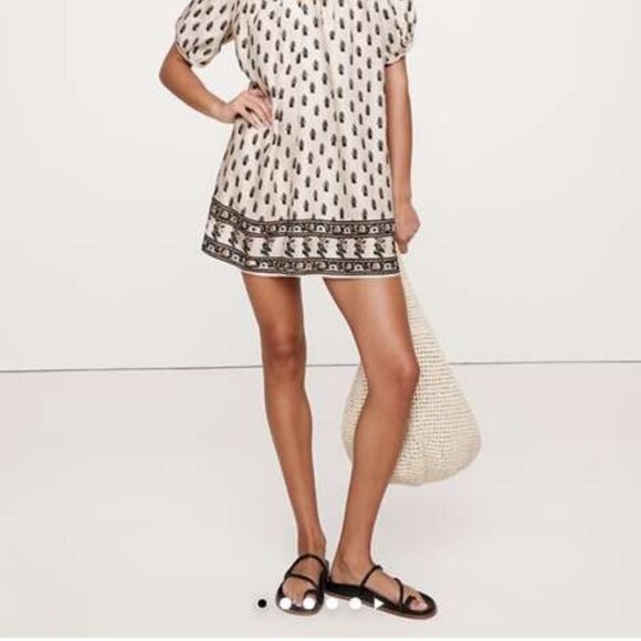 Banana Republic Viscose-Linen Block Print Mini Dress (Size Large) - Picture 2 of 5